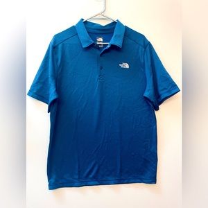 The North Face FlashDry Polo Shirt Snap Button Dark Blue Mens Large #3